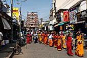 Pilgrims visiting the Sri Ranganatha Temple of Srirangam, Tamil Nadu.  